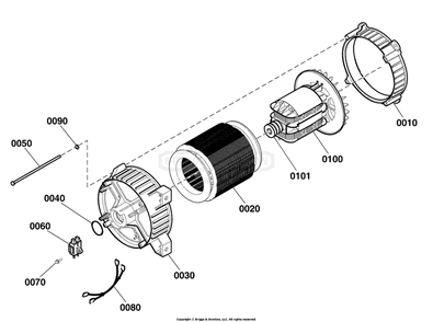 Alternator Group Diagram and Parts List for 040688-01  Briggs and Stratton Generator
